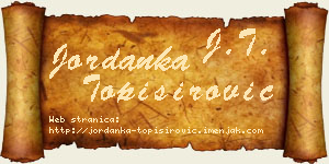 Jordanka Topisirović vizit kartica